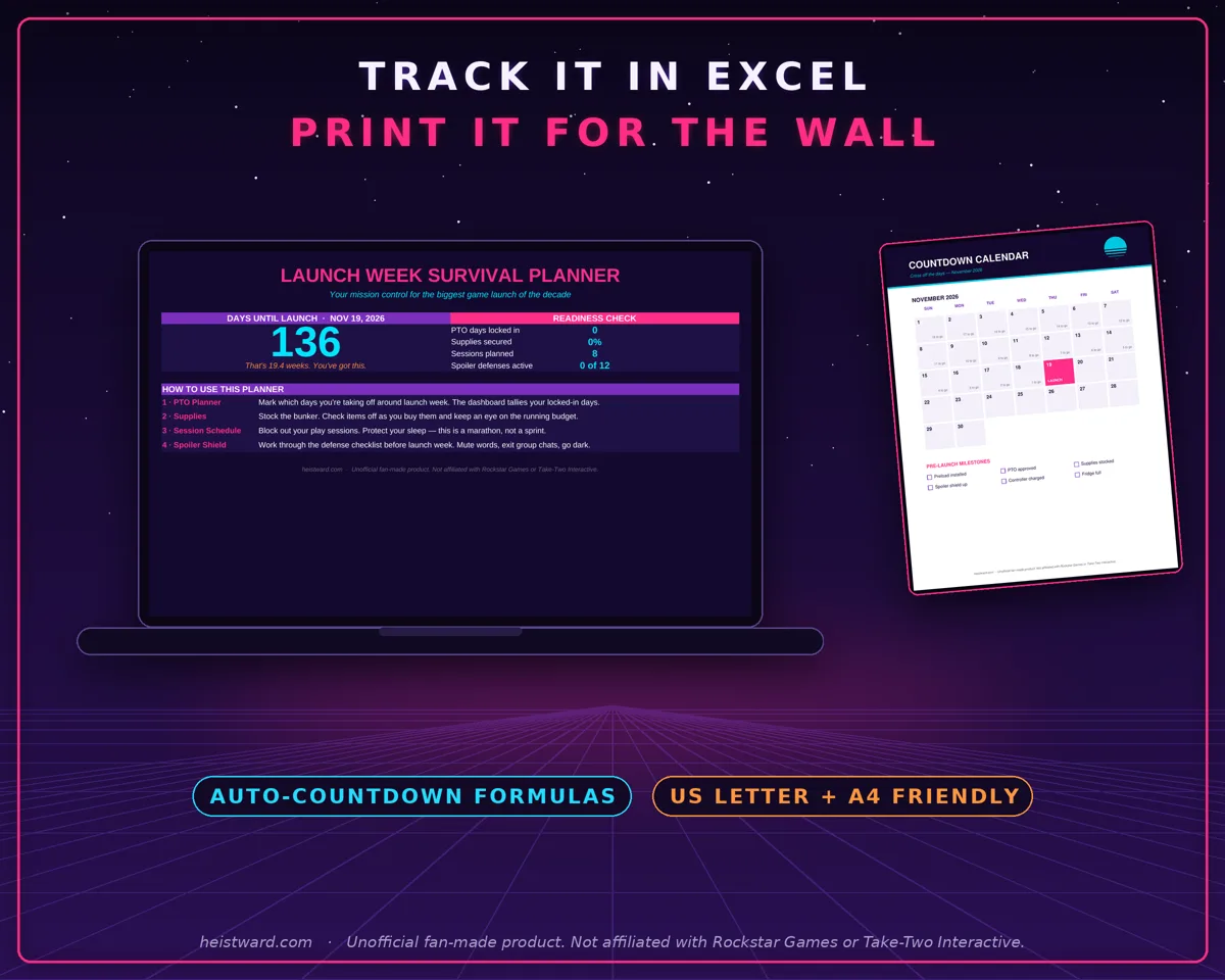 Both formats — Excel workbook and printable PDF